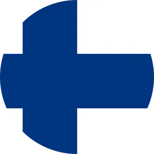 Finnish Flag Symbol Blue Cross White Background PNG Image