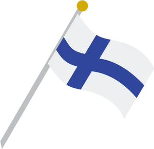 Finnish Flag Waving PNG Image