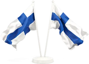 Finnish Flags Waving PNG Image