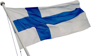 Finnish National Flag Waving PNG Image