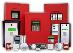 Fire Alarm System Components PNG Image