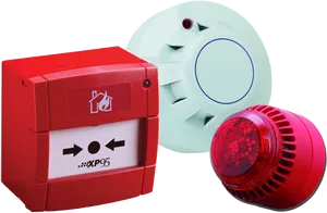 Fire Alarm System Components PNG Image