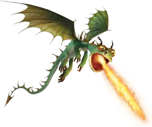 Fire Breathing Dragon Illustration PNG Image