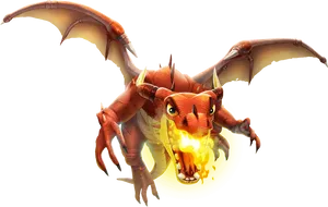 Fire Breathing Dragon Illustration PNG Image