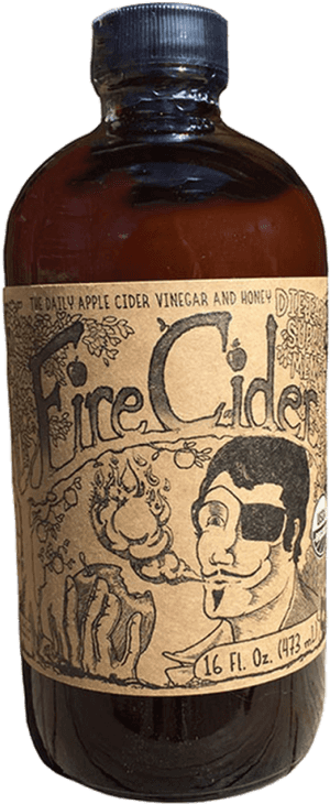 Fire Cider Apple Vinegar Honey Bottle PNG image with transparent background