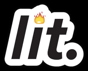 Fire Emojion Lit Text Graphic PNG image with transparent background