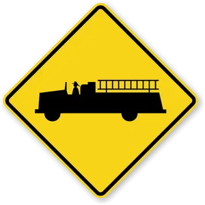 Fire Truck Warning Sign PNG Image