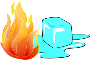 Fireand Ice Cube Illustration PNG image with transparent background