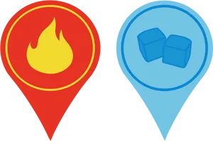 Fireand Ice Location Pins PNG Image