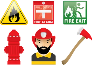 Firefighter Equipmentand Signage PNG Image