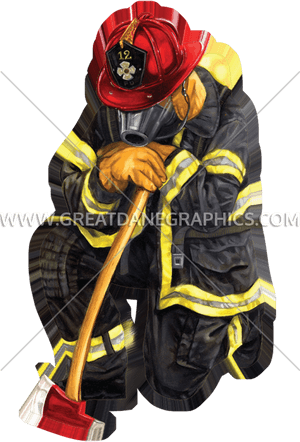 Kneeling Production Ready Artwork - Firefighter Kneeling, HD Png Download PNG image with transparent background