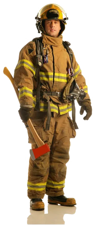 Firefighterin Full Gear PNG Image