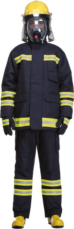 Firefighterin Full Gear PNG Image