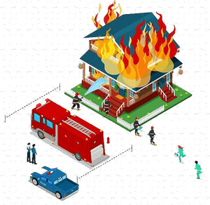 Fire Station Firefighter Structure Fireman Transparent - Firefighter House Fire Clipart, HD Png Download PNG image with transparent background