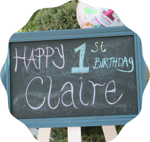 Claire's 1st Birthday Party - Blackboard, HD Png Download PNG with transparent background