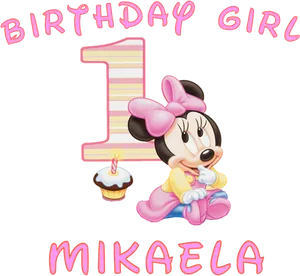 First Birthday Minnie Celebration PNG Image