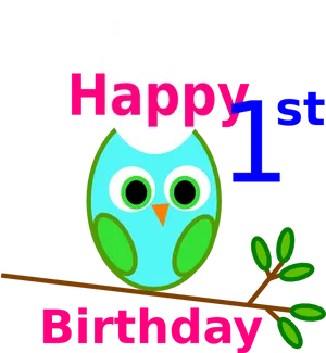 First Birthday Owl Celebration PNG Image