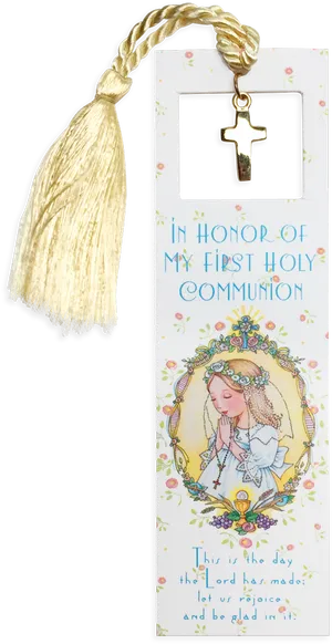 First Communion Bookmarkwith Tassel PNG Image