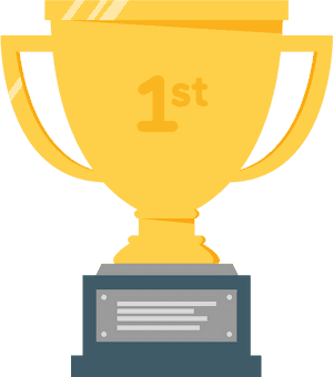 First Place Gold Trophy PNG image with transparent background