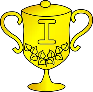 First Place Trophy Vector Illustration PNG Image