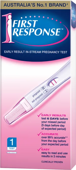 First Response Early Pregnancy Test Packaging PNG Image