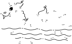Fish Connect The Dots Activity PNG with transparent background