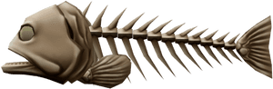 Fish Skeleton3 D Model PNG image with transparent background