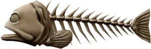 Fish Skeleton3 D Model PNG Image