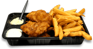 Fishand Chips Meal Platter PNG image with transparent background