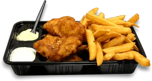 Fishand Chips Meal Platter PNG Image