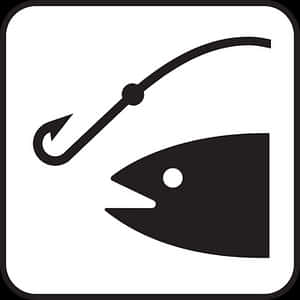 Fishing Hookand Fish Icon PNG with transparent background