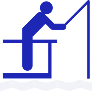 Fishing Pictogram Blue Figure PNG Image