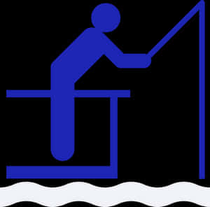 Fishing Pictogram Blue Figure PNG image with transparent background