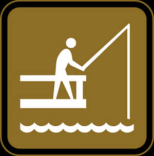Fishing Pictogram Brown Background PNG image with transparent background