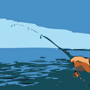Fishing Rod Castingat Lake PNG image with transparent background