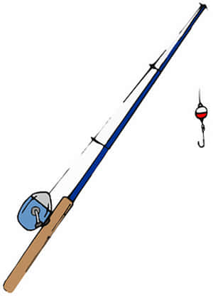Fishing Rodand Reel Illustration PNG with transparent background