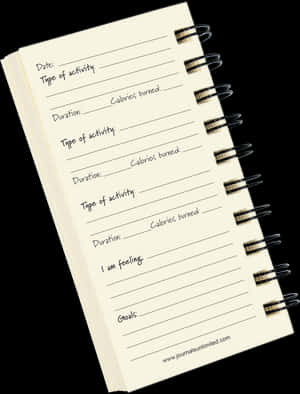Fitness Activity Tracker Notebook PNG image with transparent background