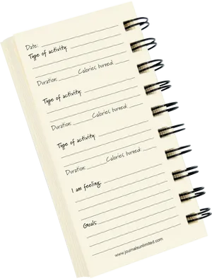 Fitness Activity Tracker Notebook PNG Image