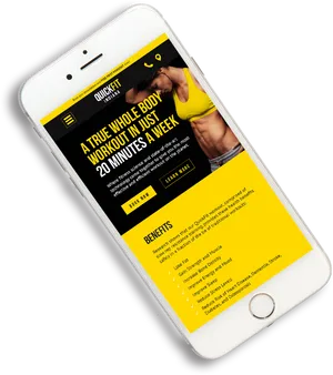 Fitness App Advertisement Smartphone PNG Image