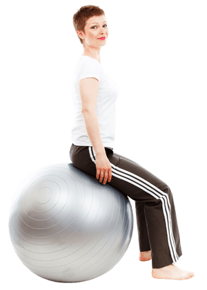Fitness Ball Workout Session PNG image with transparent background