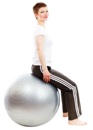 Fitness Ball Workout Session PNG Image