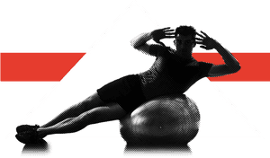 Man Doing Side Crunch On Exercise Ball - Exercise Ball PNG image with transparent background
