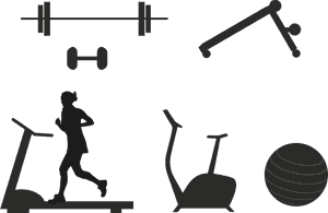 Fitness, Devices, Dumbbell, Treadmill, Ergometer, Sport - Black And White Fitness Equipment, HD Png Download PNG image with transparent background