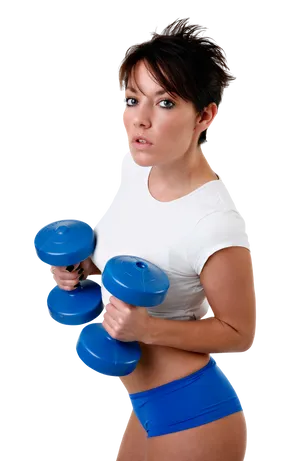 Fitness Enthusiastwith Dumbbells PNG Image