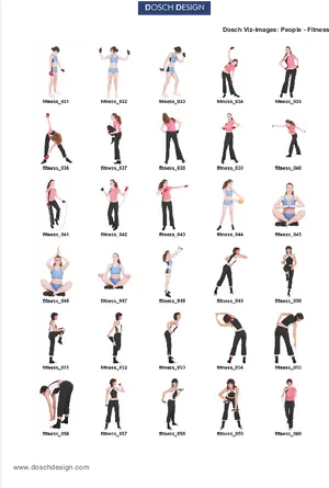 Fitness Exercise Vector Illustrations Collection PNG Image