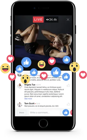 Fitness Workout Live Stream Reactions PNG Image