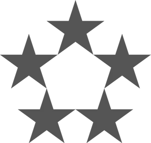 Five Black Stars Graphic PNG Image