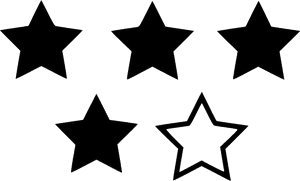 Four Star Rating - 4 Star Rating Blue, HD Png Download PNG