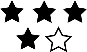 Five Black Stars Graphic PNG Image