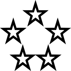 Five Pointed Star Outlines PNG Image